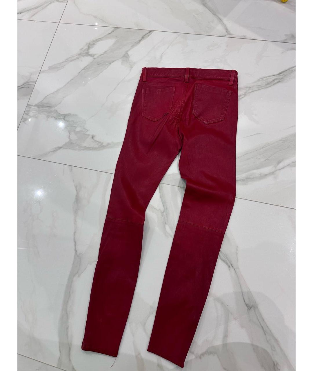 JBRAND Красные кожаные брюки узкие, фото 2