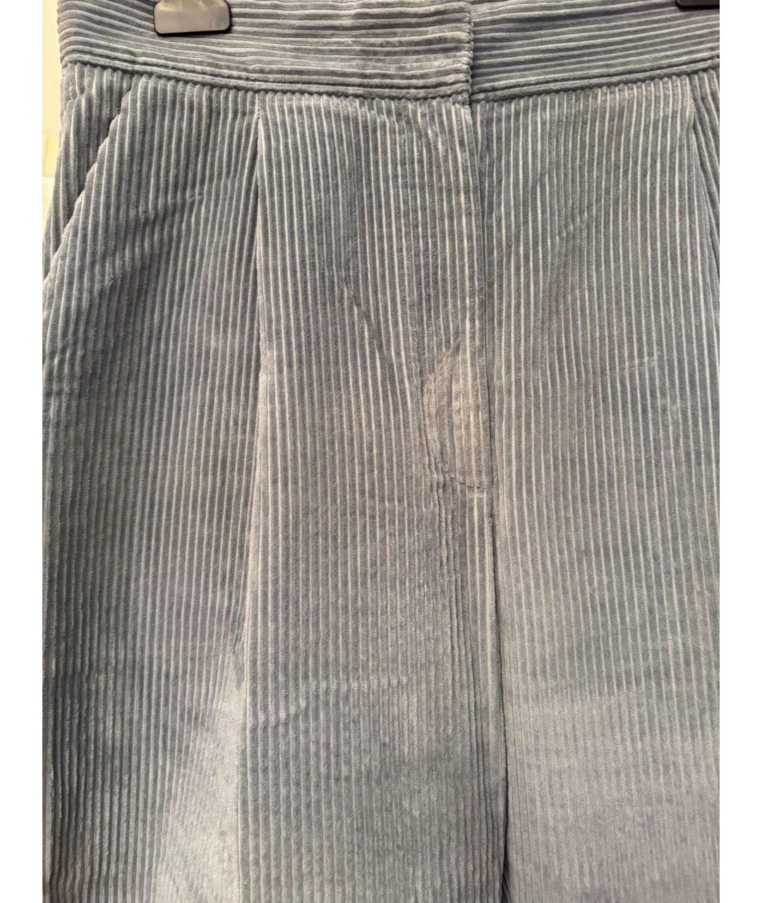 BRUNELLO CUCINELLI Голубые прямые брюки, фото 4