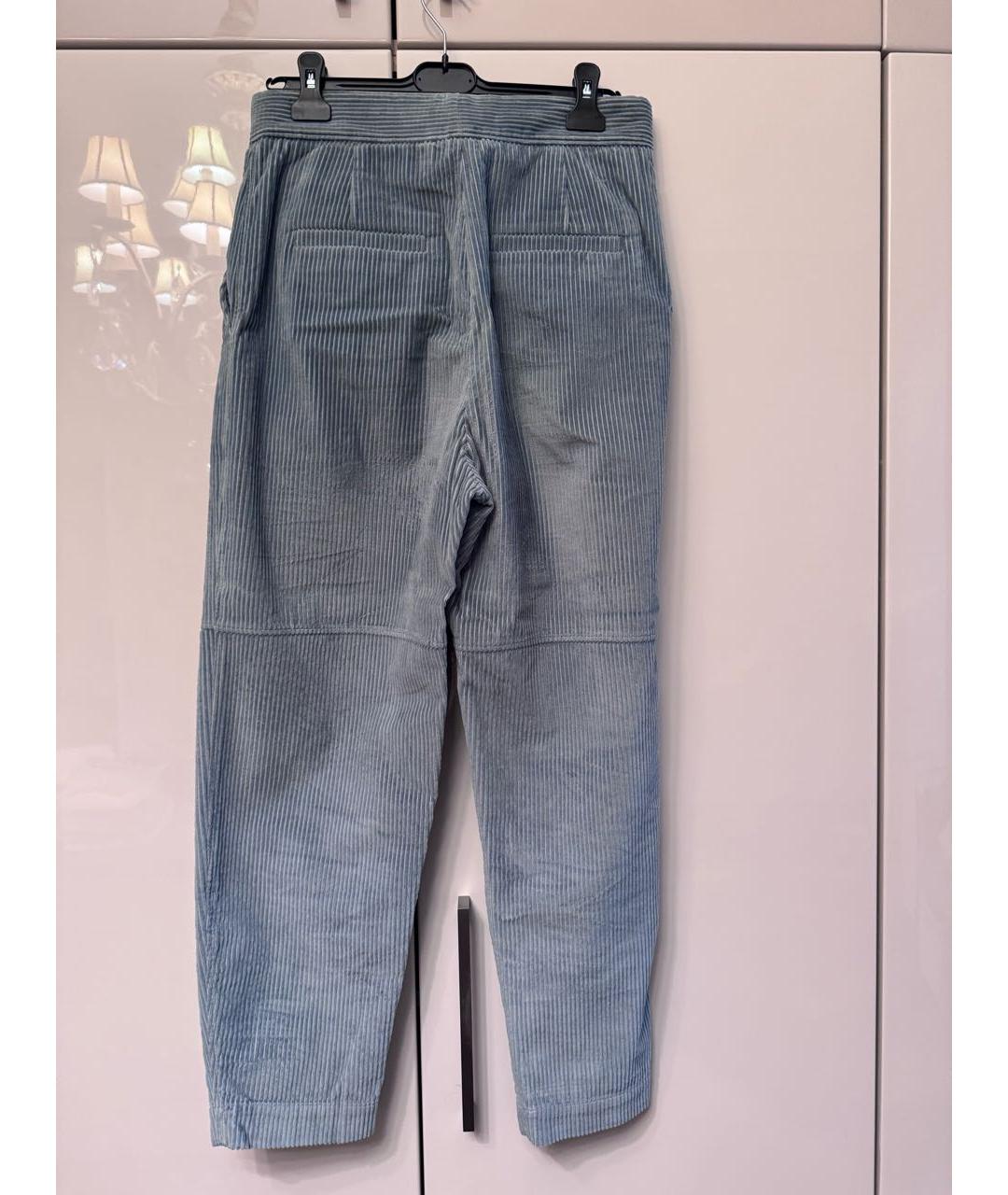 BRUNELLO CUCINELLI Голубые прямые брюки, фото 2