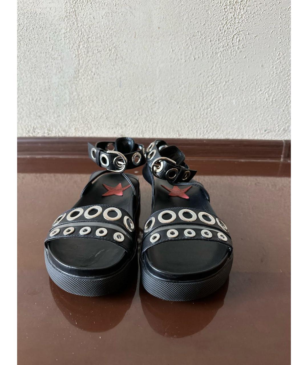 DIESEL Черные кожаные сандалии, фото 3