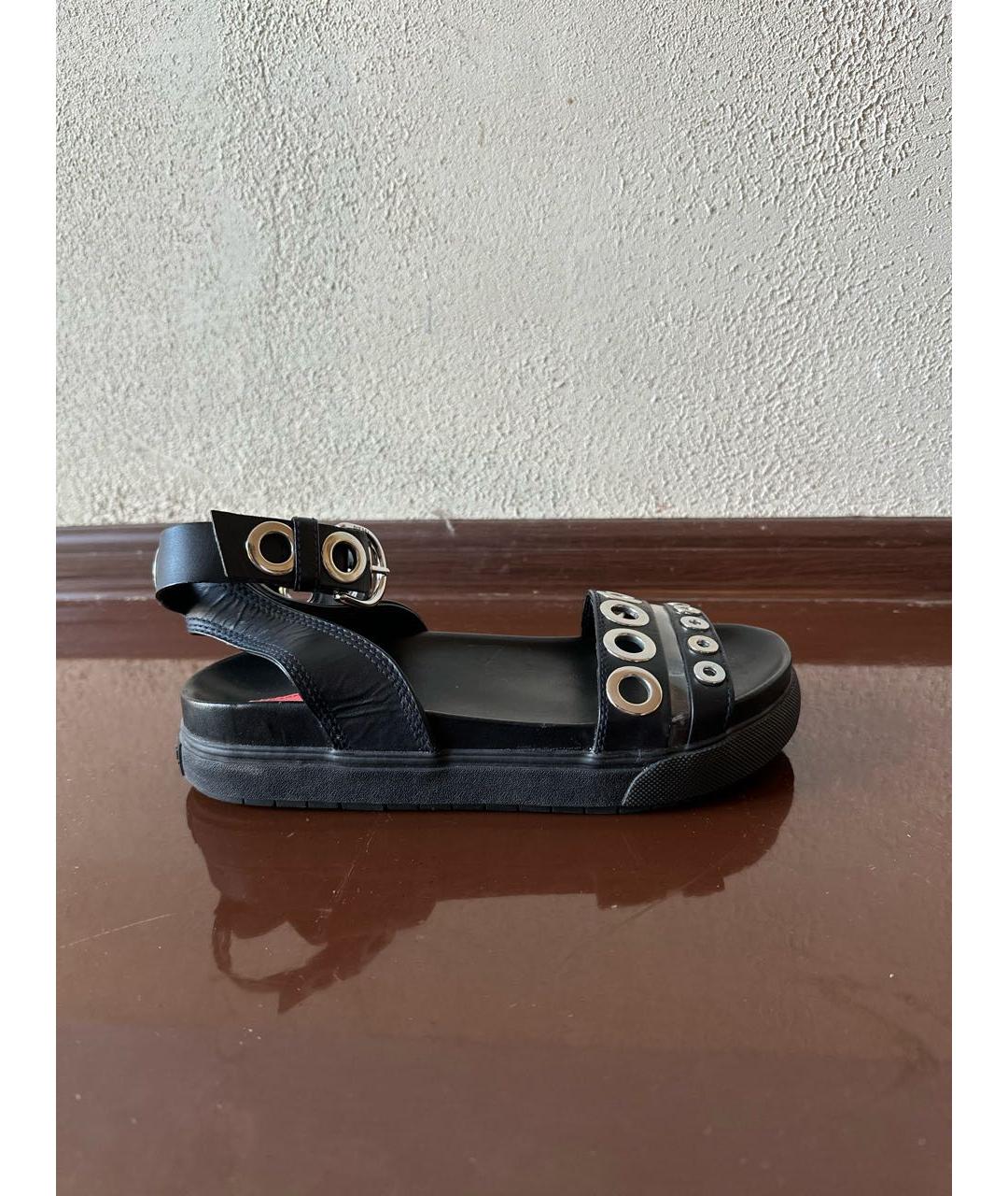 DIESEL Черные кожаные сандалии, фото 2