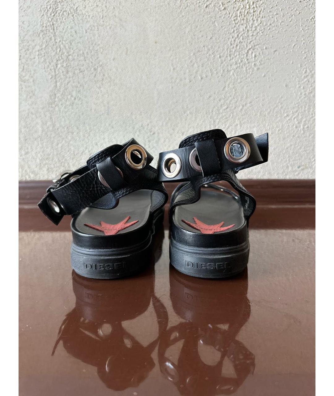 DIESEL Черные кожаные сандалии, фото 5