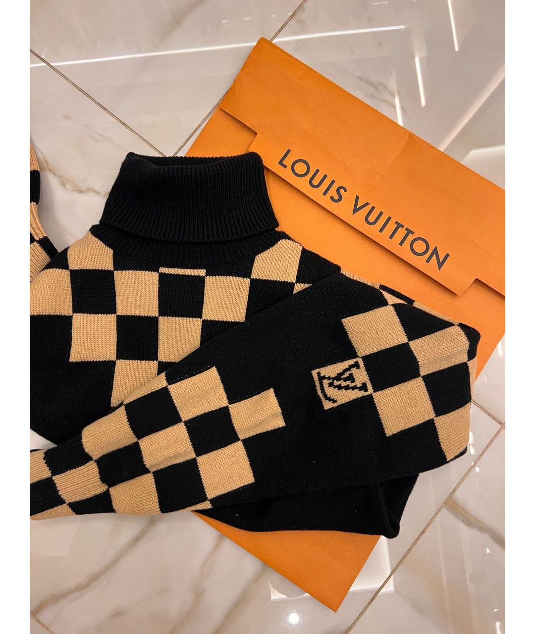 LOUIS VUITTON Коричневый шерстяной джемпер / свитер, фото 3