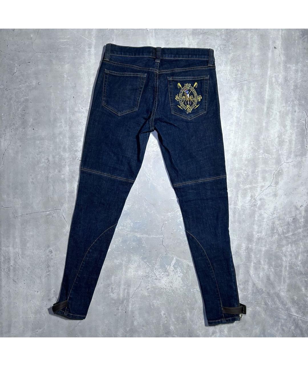POLO RALPH LAUREN Темно-синие хлопко-эластановые джинсы слим, фото 2