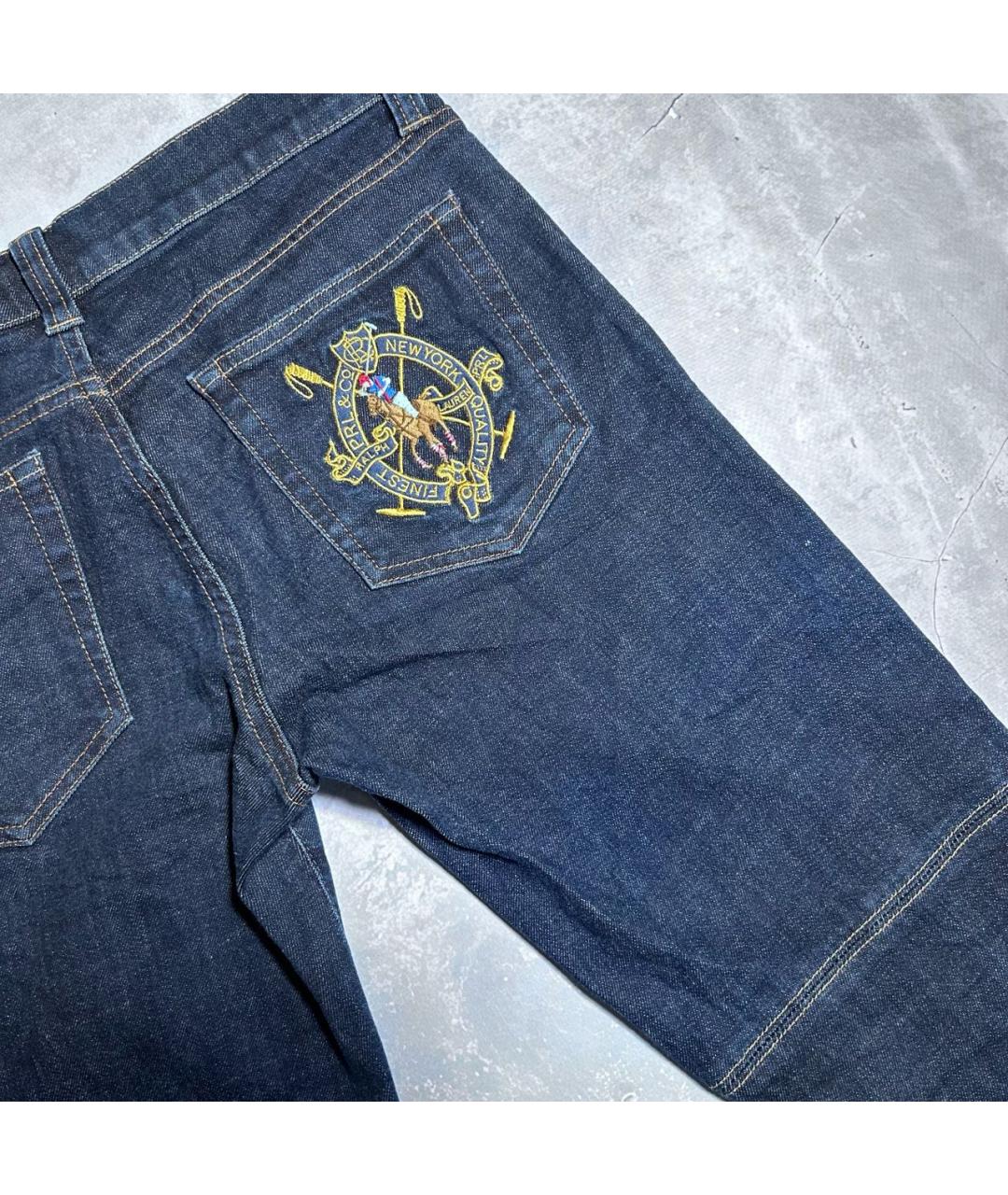 POLO RALPH LAUREN Темно-синие хлопко-эластановые джинсы слим, фото 4