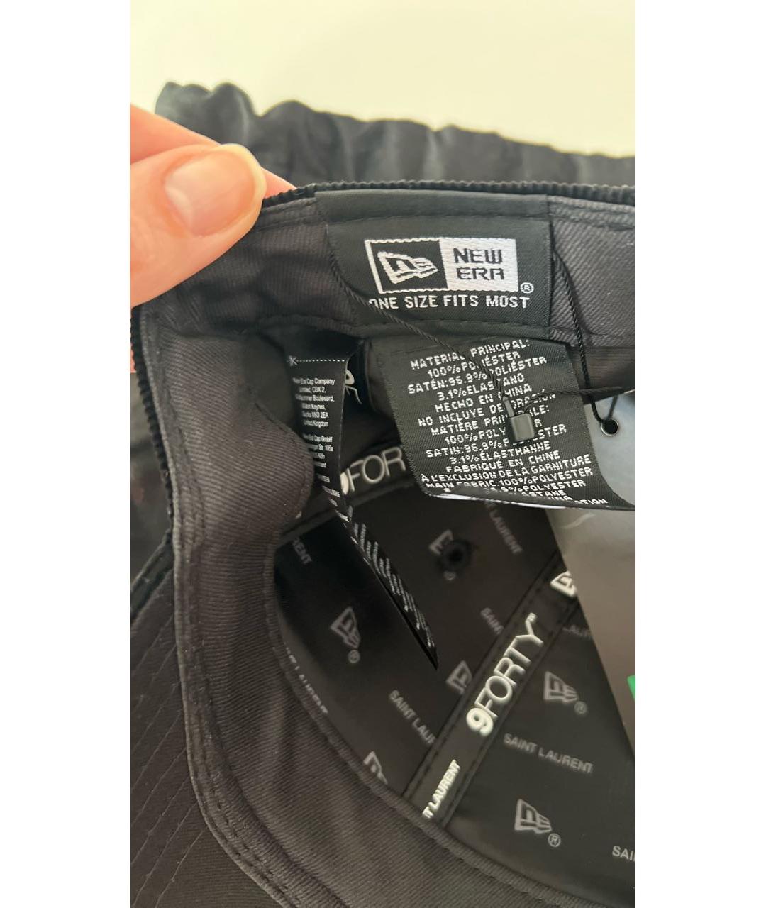 SAINT LAURENT Черная бархатная кепка, фото 5
