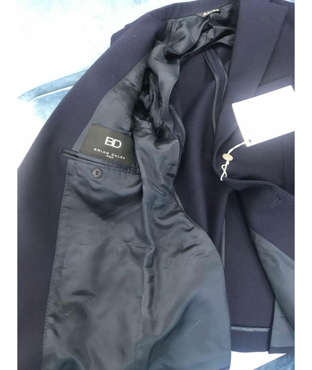 BRIAN DALES Синий шерстяной пиджак, фото 3