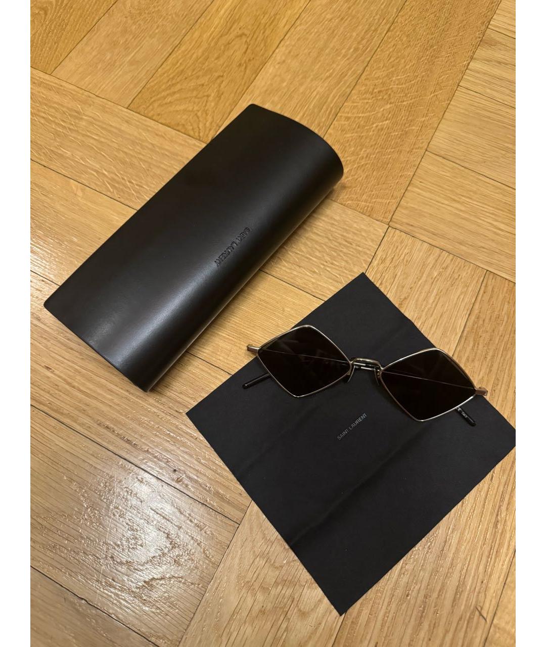 SAINT LAURENT Серебряные металлические солнцезащитные очки, фото 4
