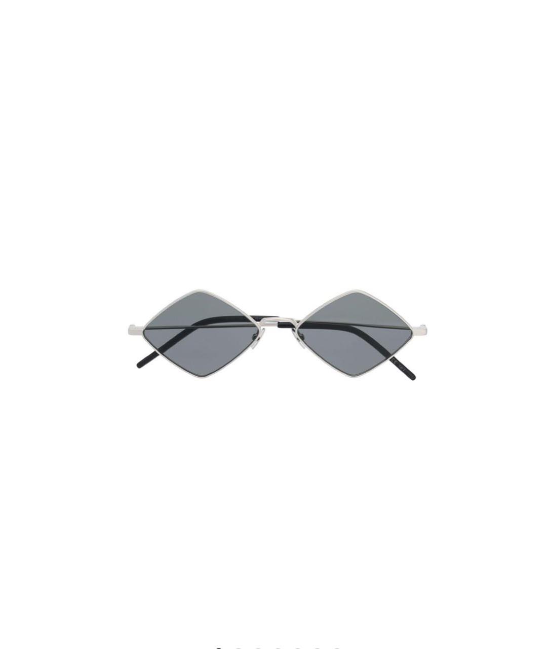 SAINT LAURENT Серебряные металлические солнцезащитные очки, фото 1