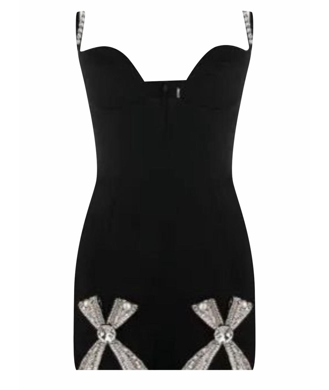 AREA Черное шерстяное коктейльное платье, фото 1