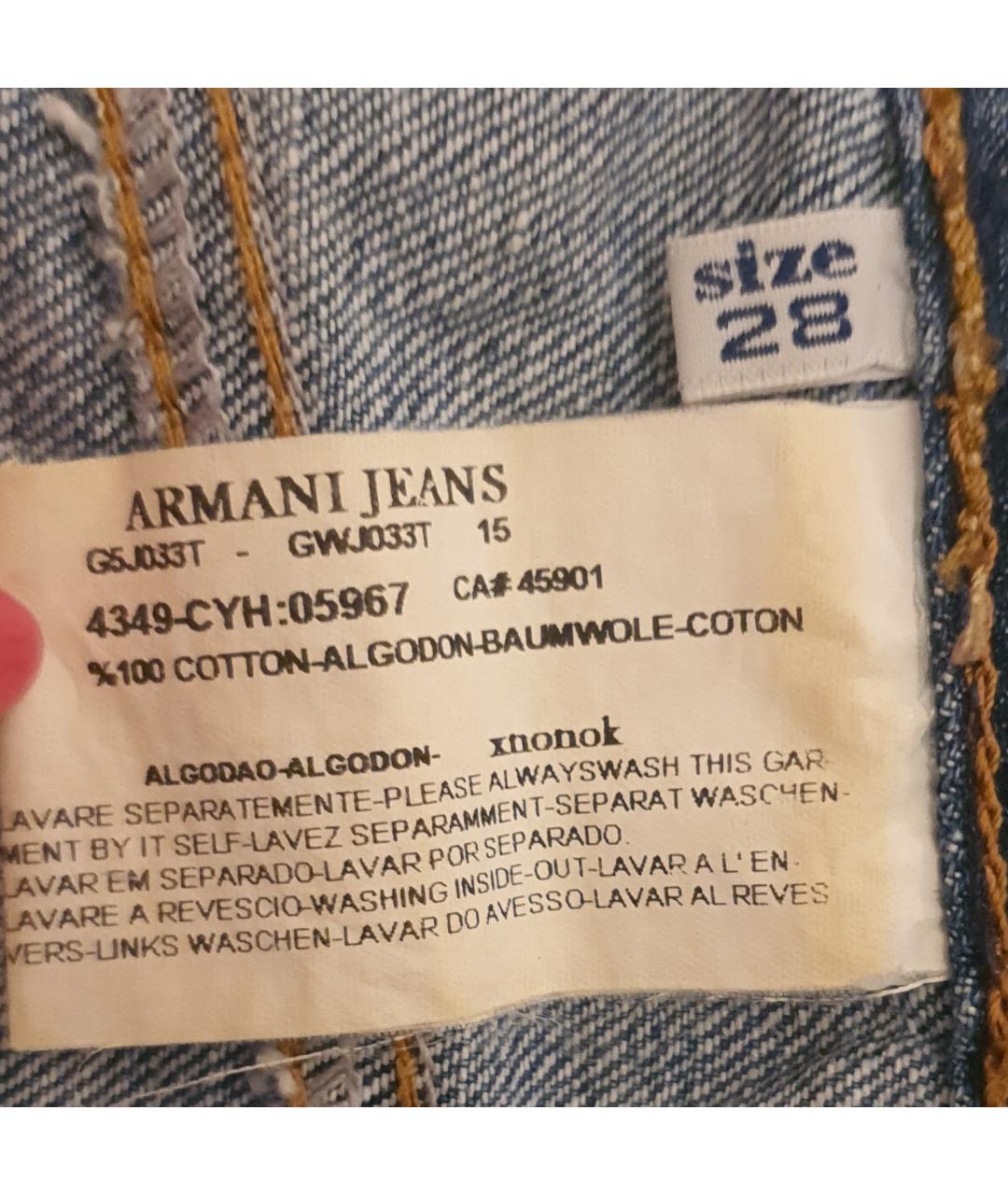 ARMANI JEANS Синяя хлопковая юбка мини, фото 7