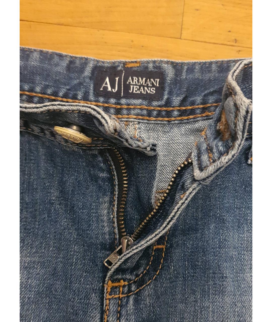 ARMANI JEANS Синяя хлопковая юбка мини, фото 3