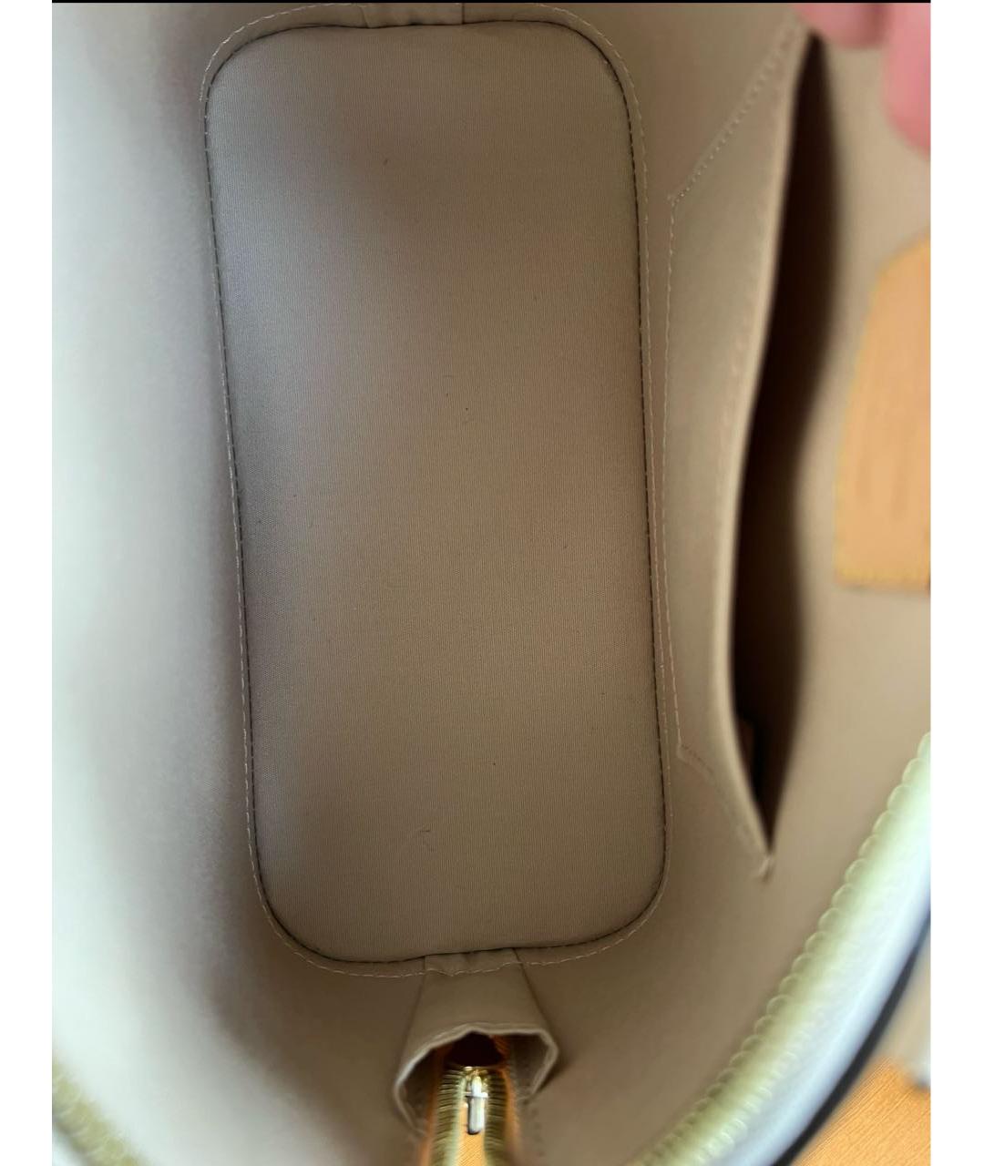 LOUIS VUITTON PRE-OWNED Бежевая сумка с короткими ручками из лакированной кожи, фото 6