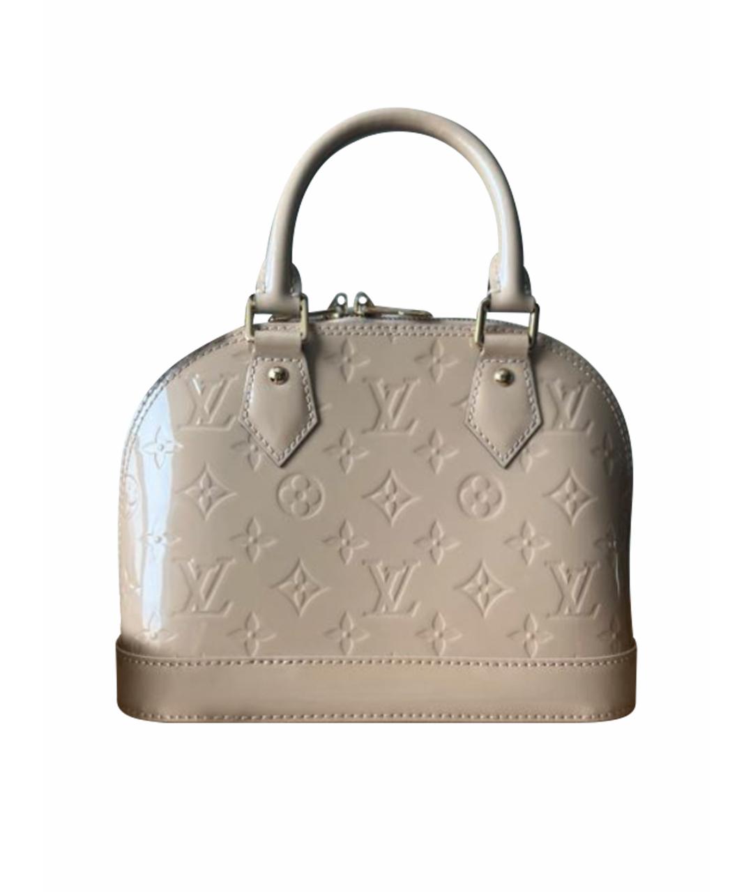 LOUIS VUITTON PRE-OWNED Бежевая сумка с короткими ручками из лакированной кожи, фото 1