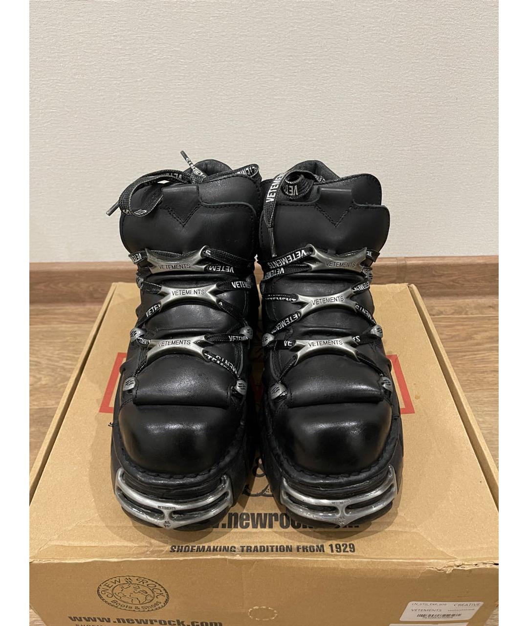 VETEMENTS Черные кожаные ботинки, фото 2
