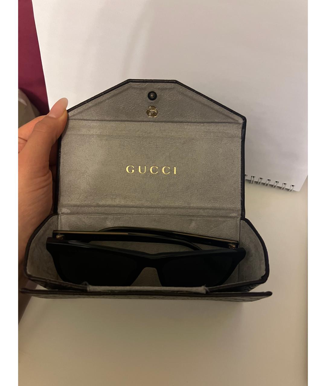 GUCCI Черные пластиковые солнцезащитные очки, фото 4