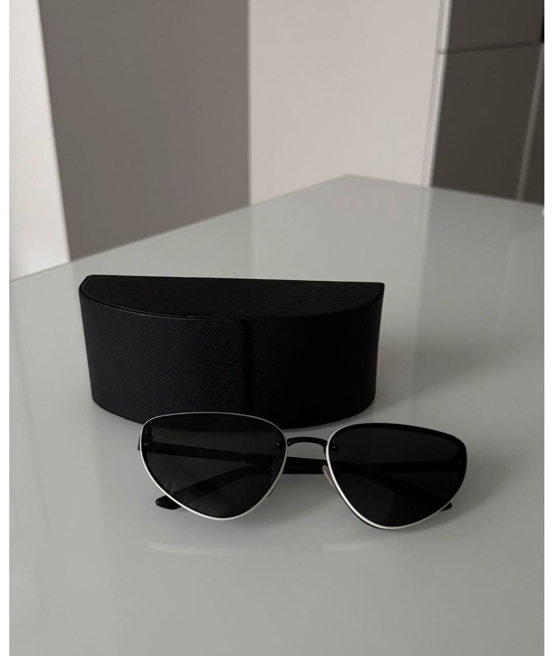 PRADA Черные пластиковые солнцезащитные очки, фото 8