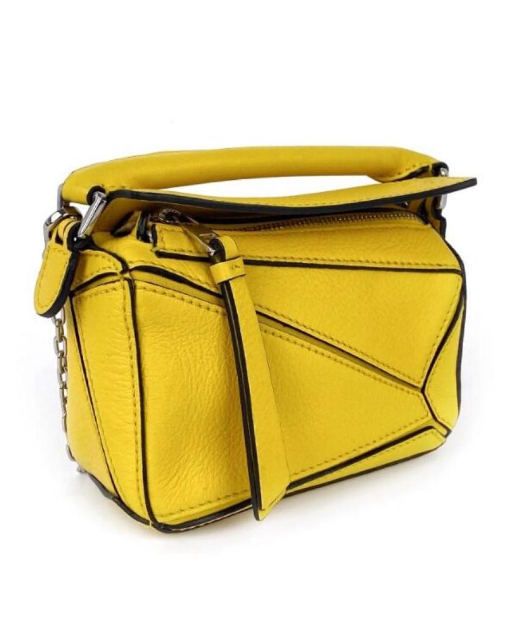 LOEWE Желтая кожаная сумка через плечо, фото 2