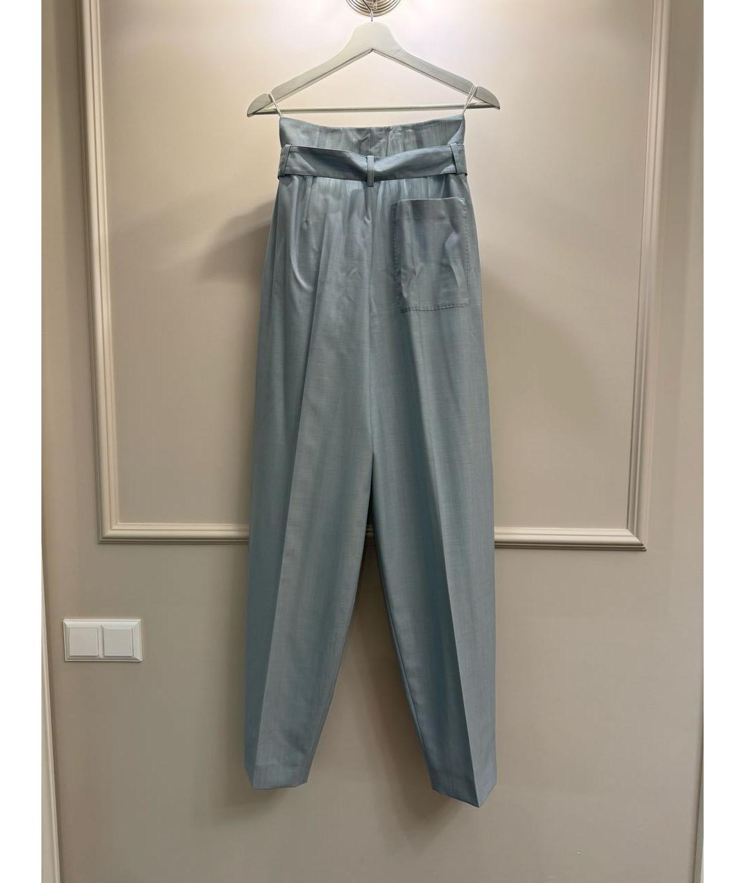 CELINE Голубые шерстяные брюки широкие, фото 2