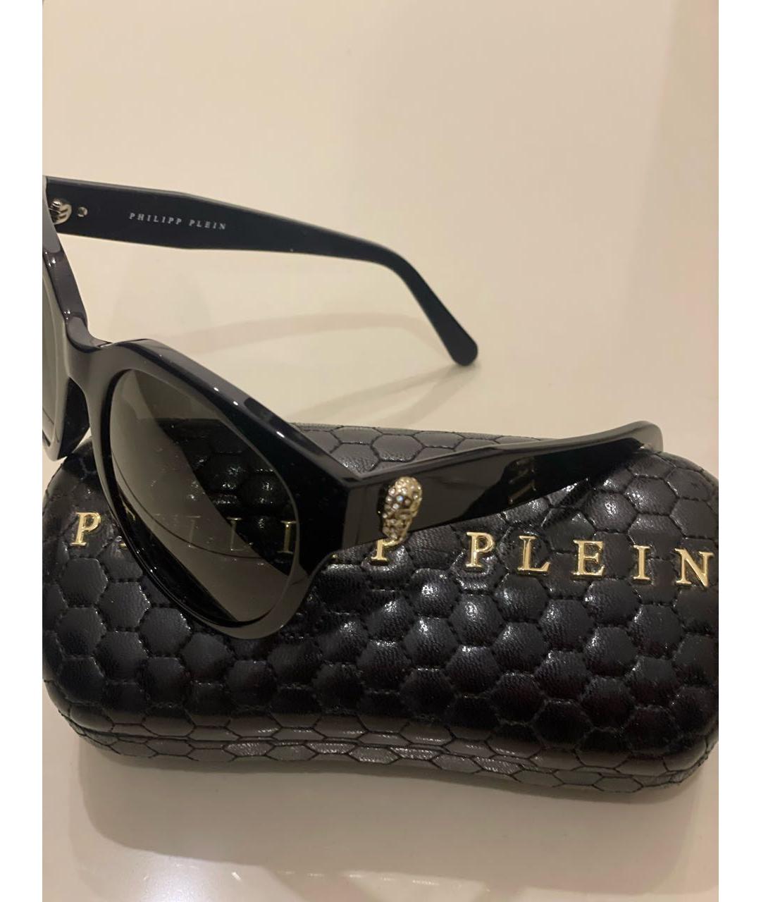 PHILIPP PLEIN Черные пластиковые солнцезащитные очки, фото 2