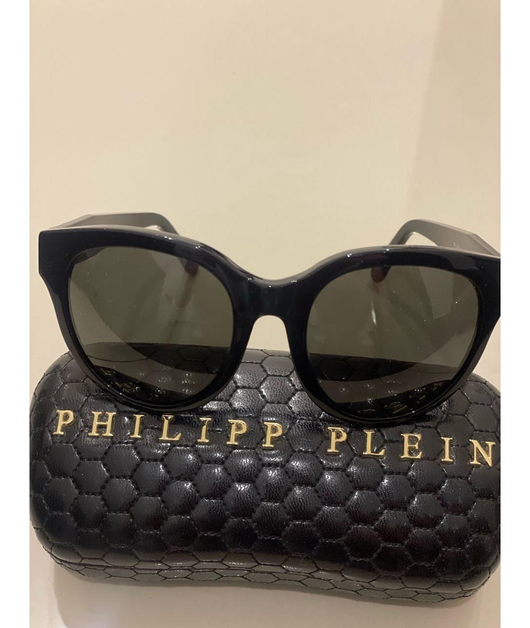 PHILIPP PLEIN Черные пластиковые солнцезащитные очки, фото 3