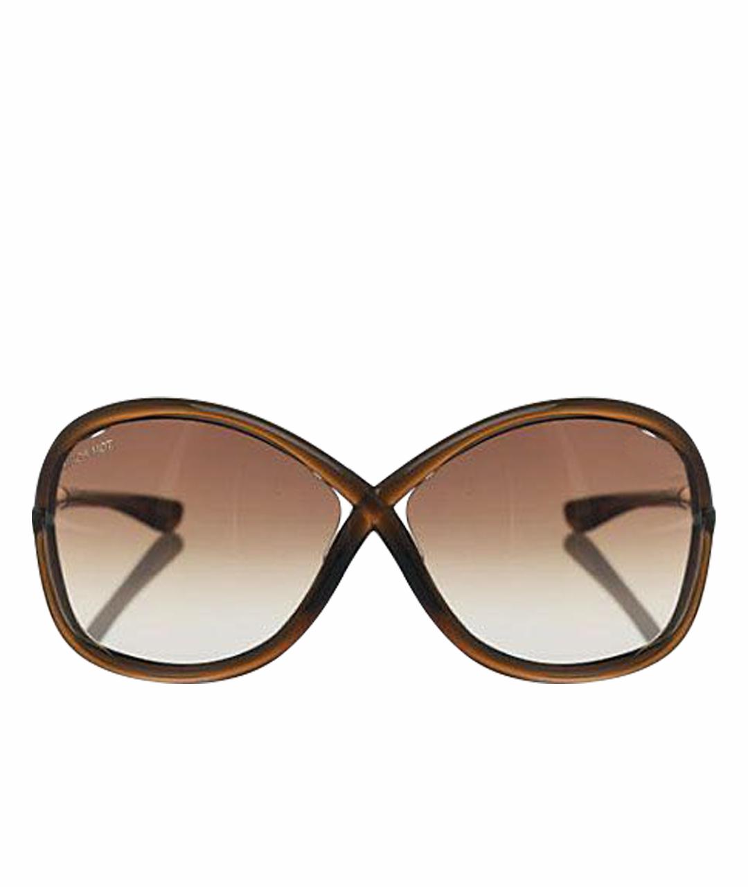 TOM FORD EYEWEAR Бежевые пластиковые солнцезащитные очки, фото 1