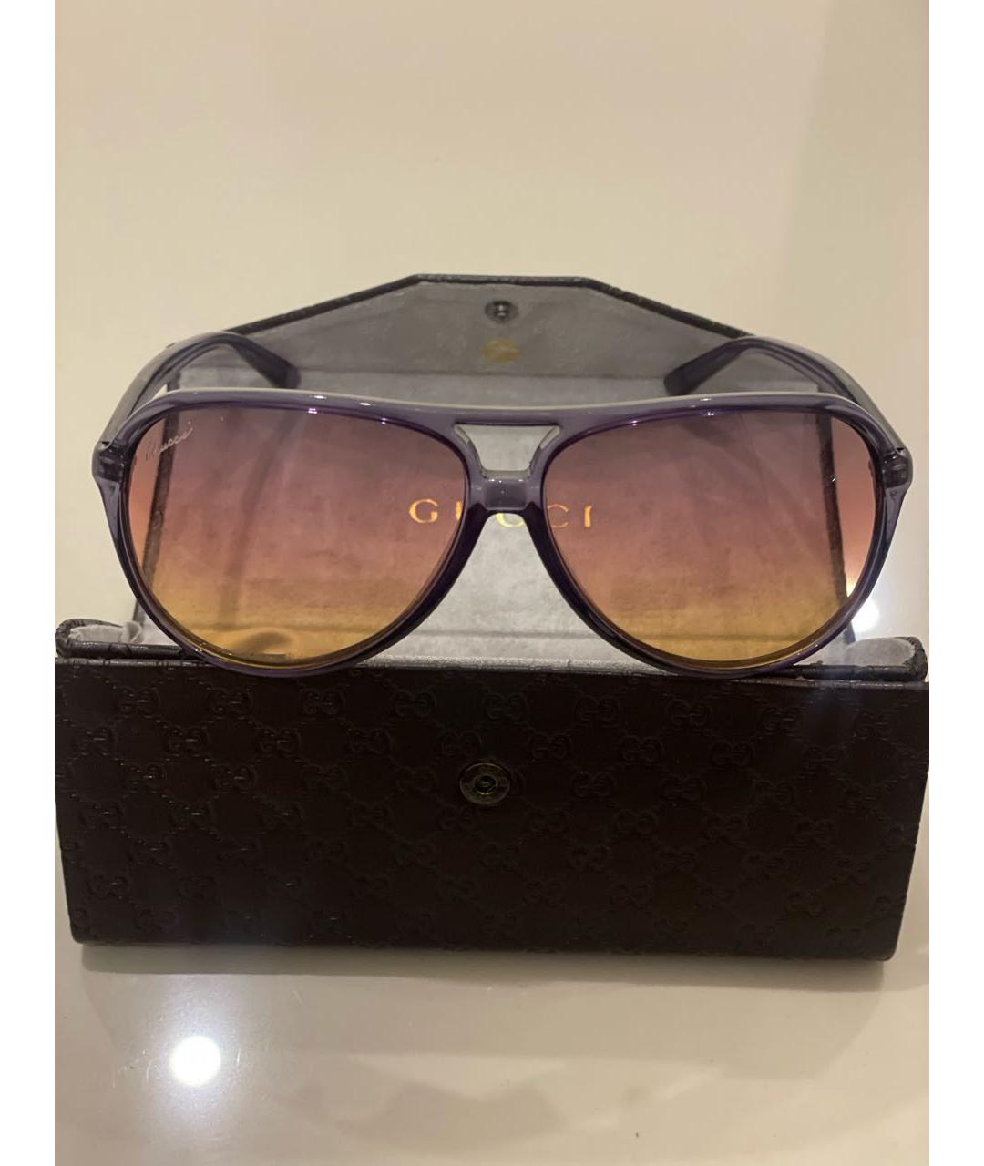 GUCCI Фиолетовые пластиковые солнцезащитные очки, фото 3