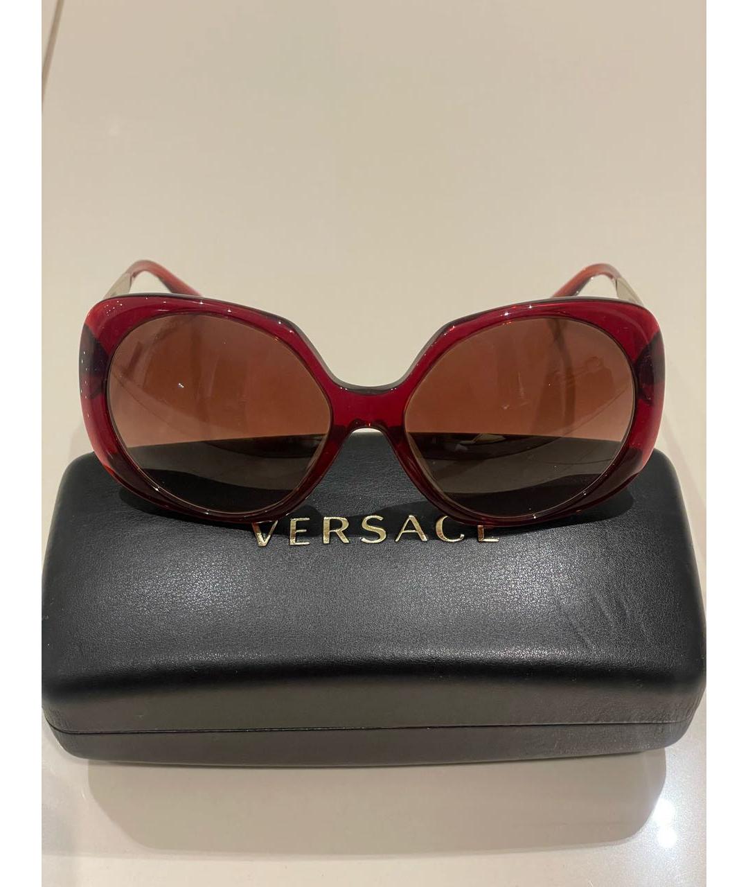 VERSACE Красные пластиковые солнцезащитные очки, фото 2