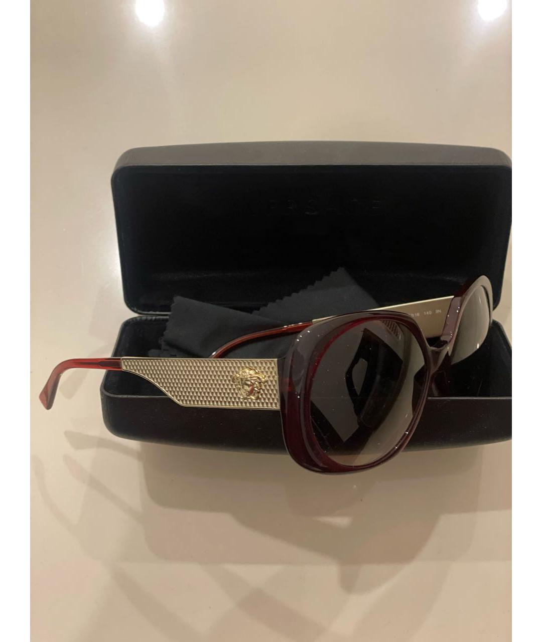 VERSACE Красные пластиковые солнцезащитные очки, фото 3