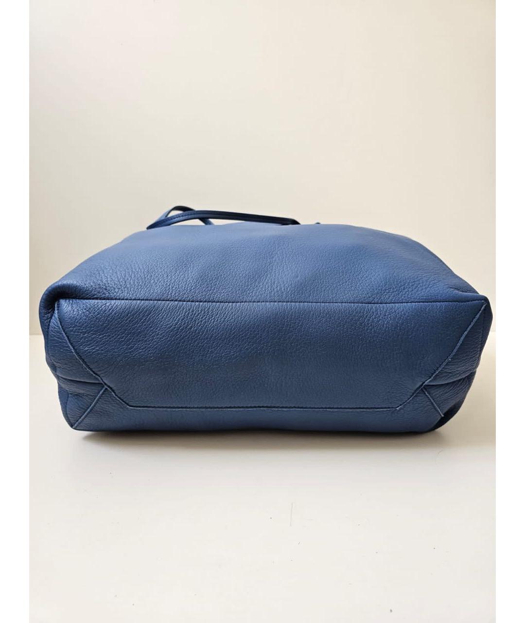 PRADA Голубая кожаная сумка с короткими ручками, фото 4