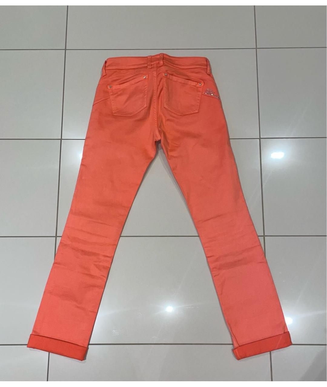BLUMARINE Коралловые хлопковые прямые джинсы, фото 3