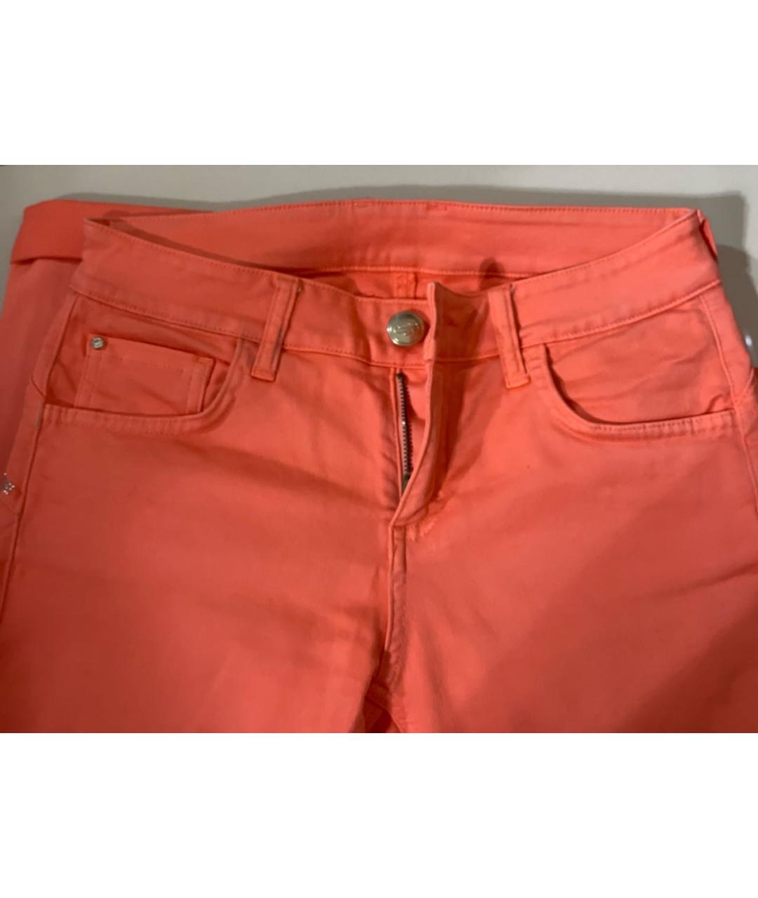 BLUMARINE Коралловые хлопковые прямые джинсы, фото 2