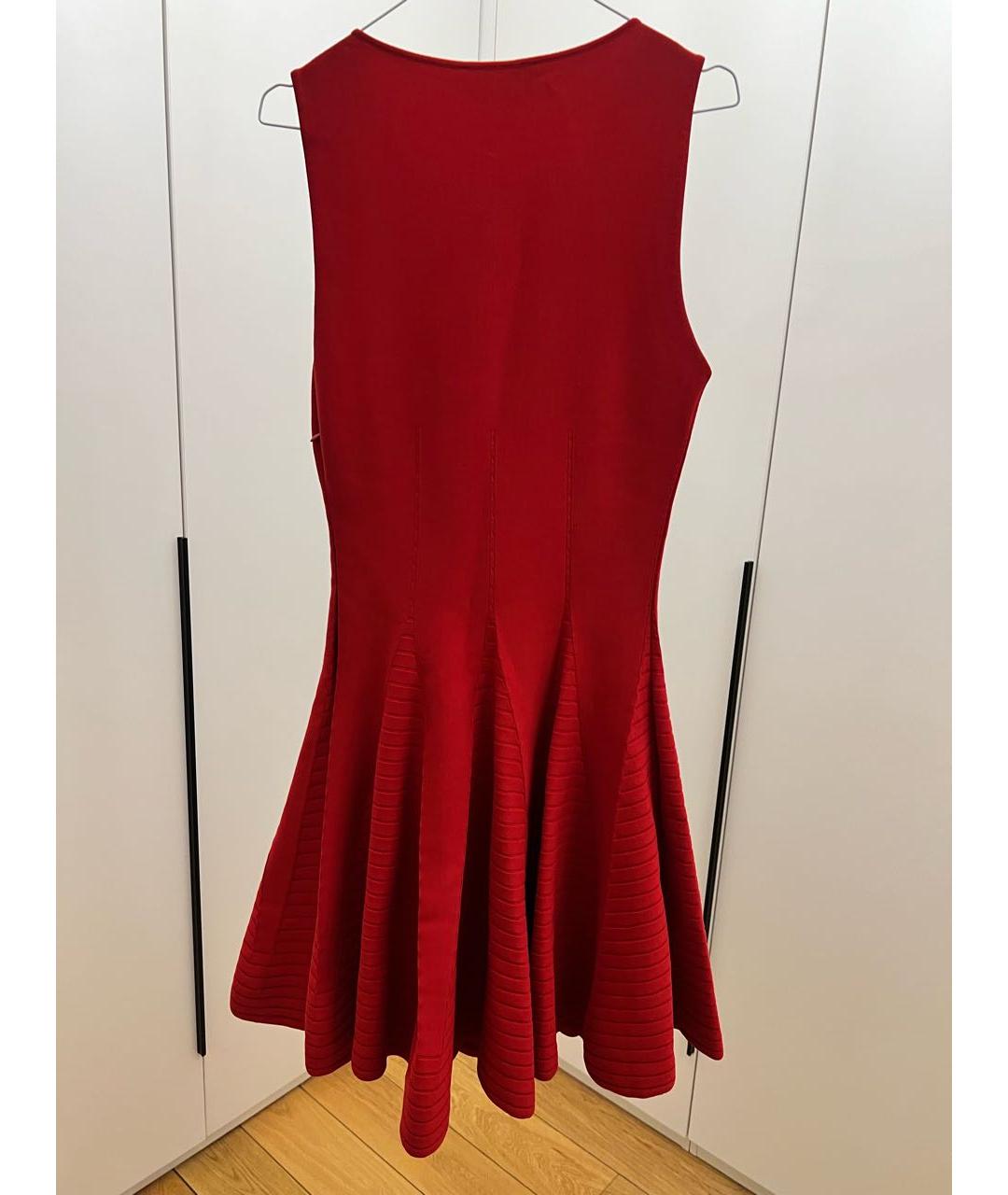 SAINT LAURENT Красное хлопко-эластановое повседневное платье, фото 5