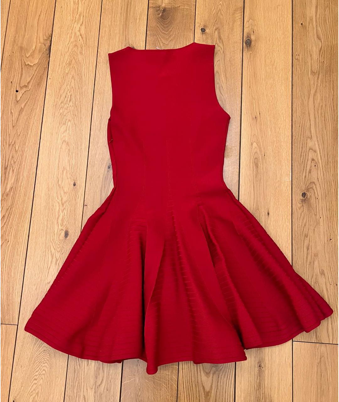 SAINT LAURENT Красное хлопко-эластановое повседневное платье, фото 2