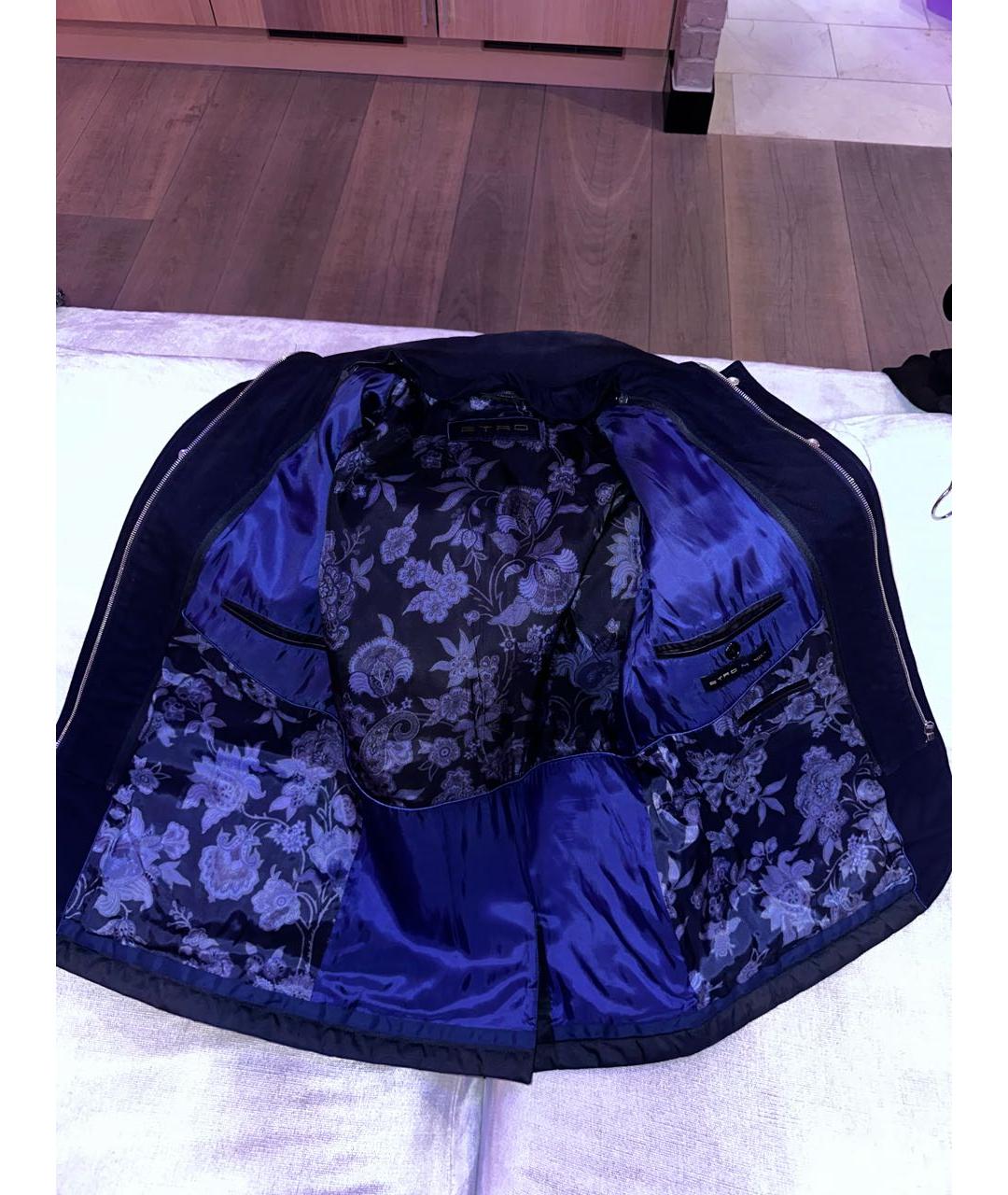 ETRO Темно-синяя полиэстеровая куртка, фото 4
