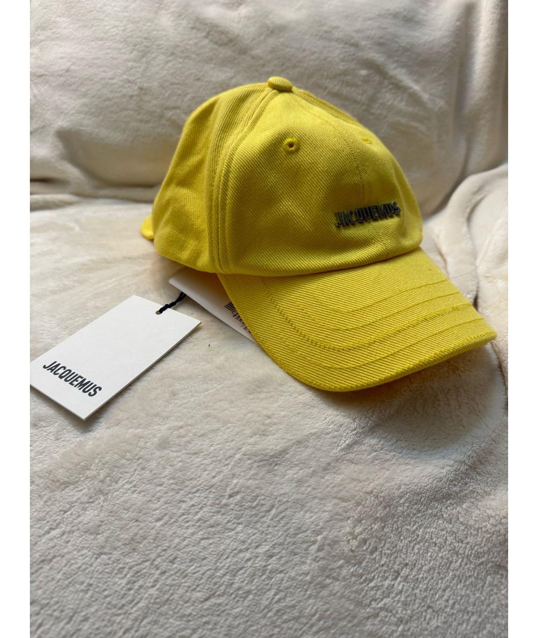 JACQUEMUS Желтая хлопковая кепка, фото 3