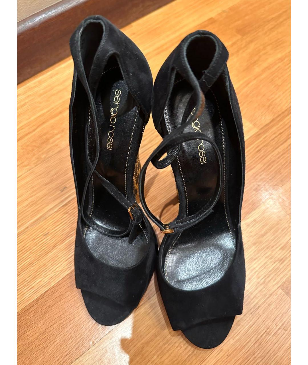 SERGIO ROSSI Черные замшевые туфли, фото 3