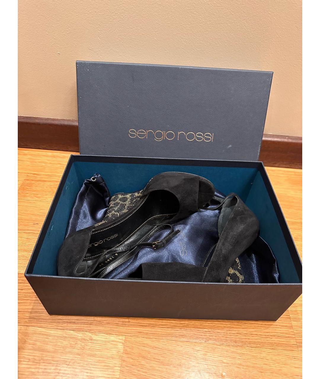 SERGIO ROSSI Черные замшевые туфли, фото 7