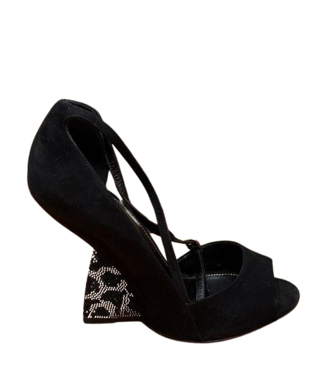 SERGIO ROSSI Черные замшевые туфли, фото 1