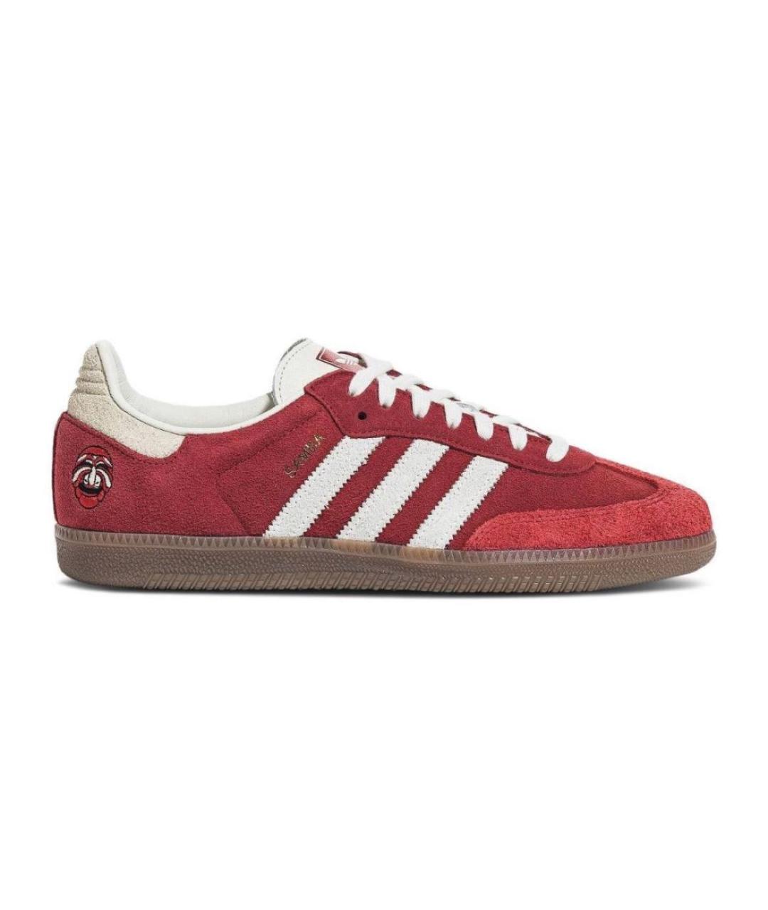 ADIDAS Красные кожаные кроссовки, фото 1