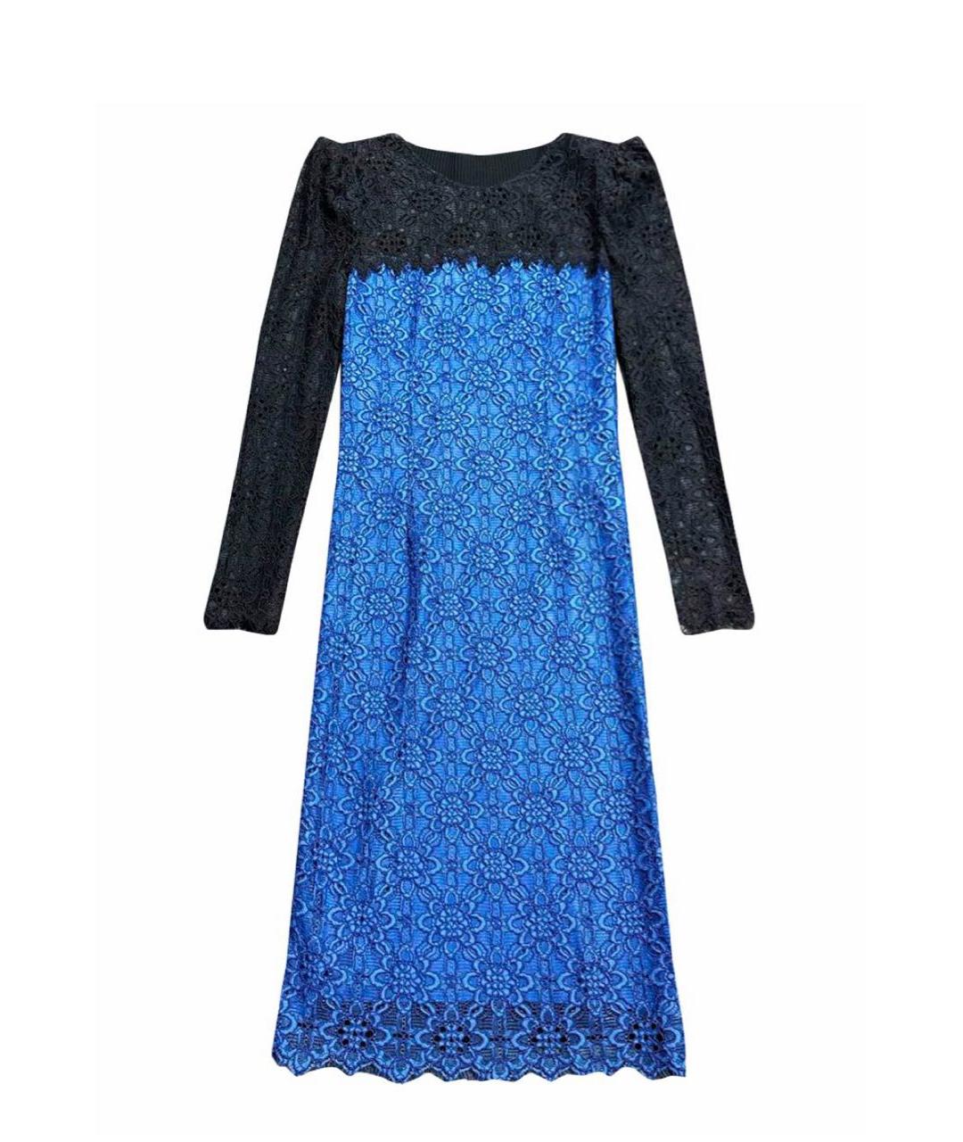 PINKO Синее вискозное вечернее платье, фото 1