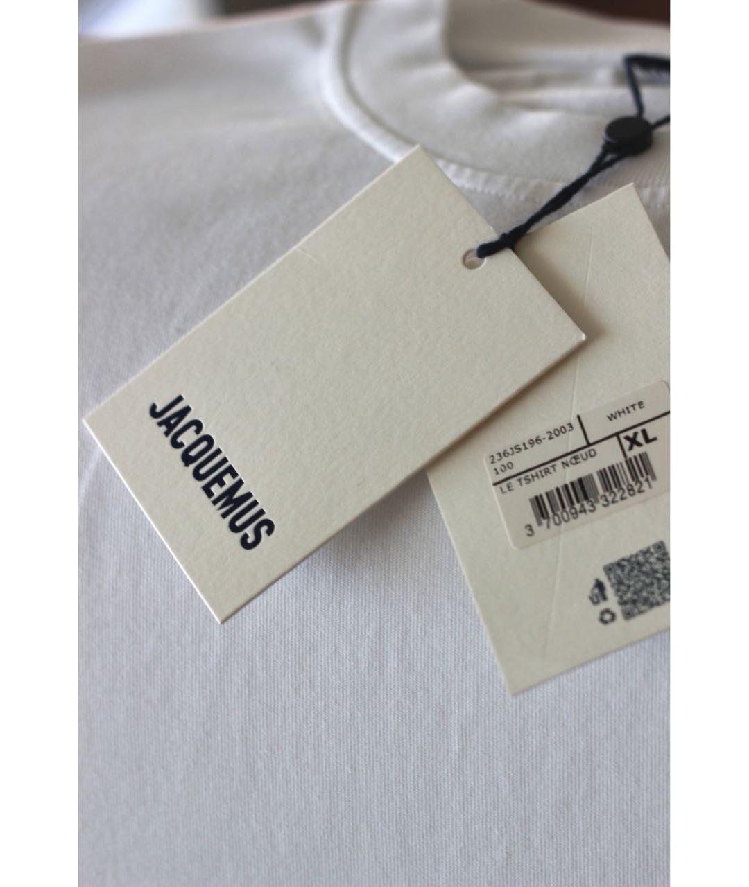 JACQUEMUS Белая хлопковая футболка, фото 6