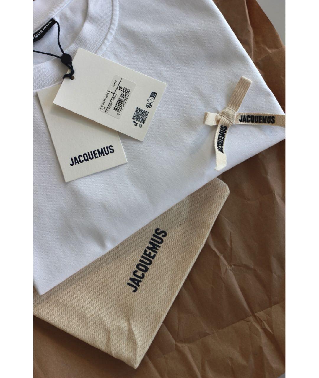 JACQUEMUS Белая хлопковая футболка, фото 3