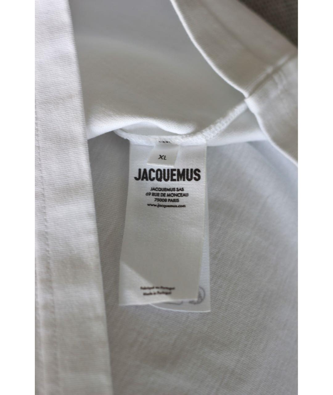 JACQUEMUS Белая хлопковая футболка, фото 7