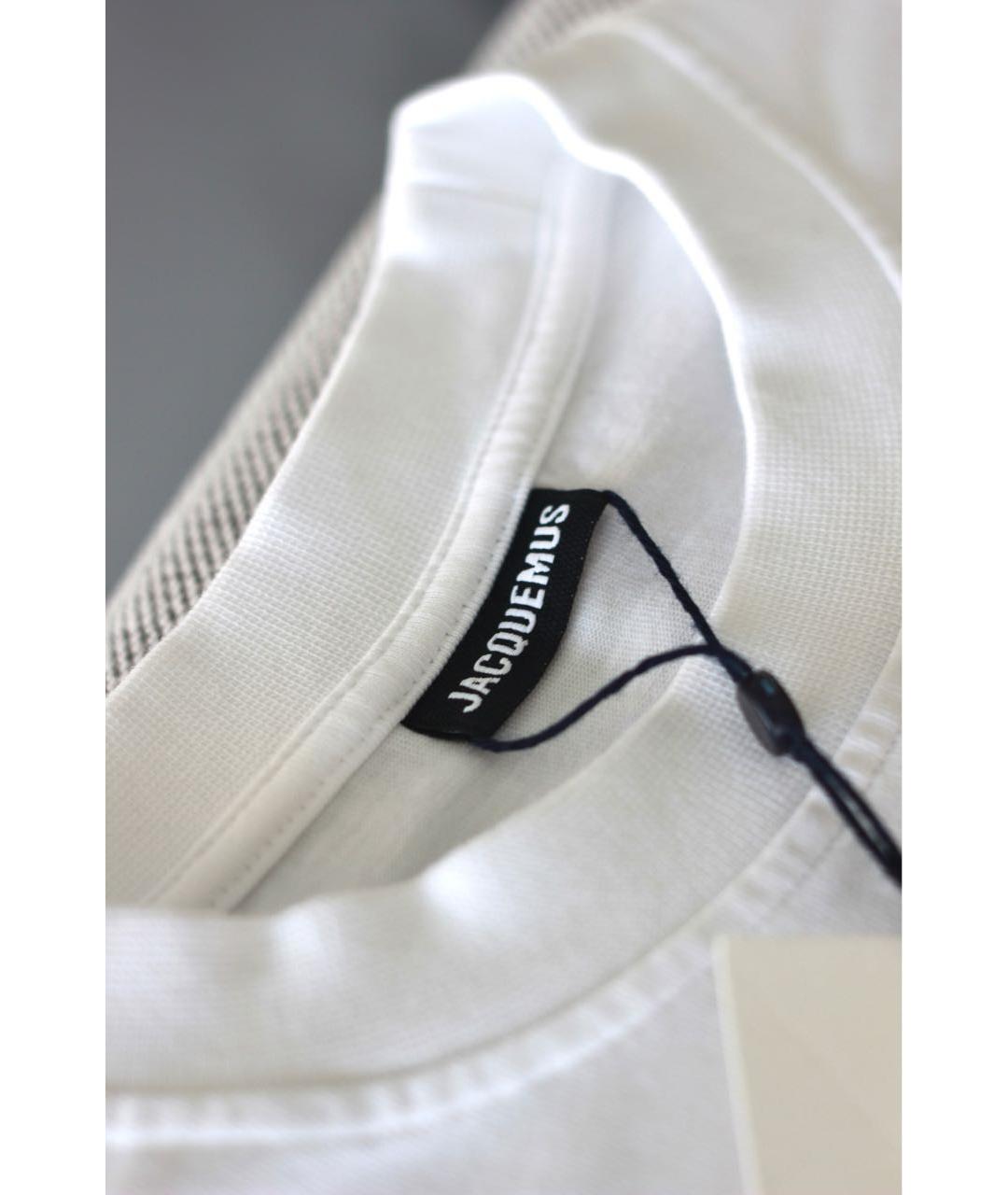 JACQUEMUS Белая хлопковая футболка, фото 5
