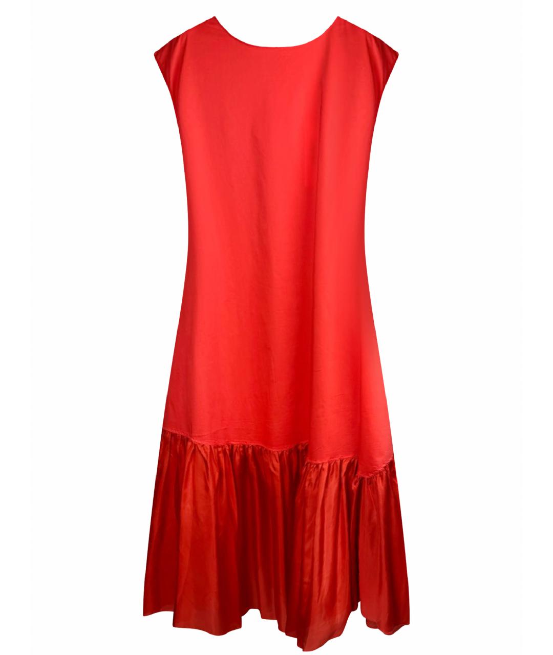 LIVIANA CONTI Красное хлопко-эластановое повседневное платье, фото 1