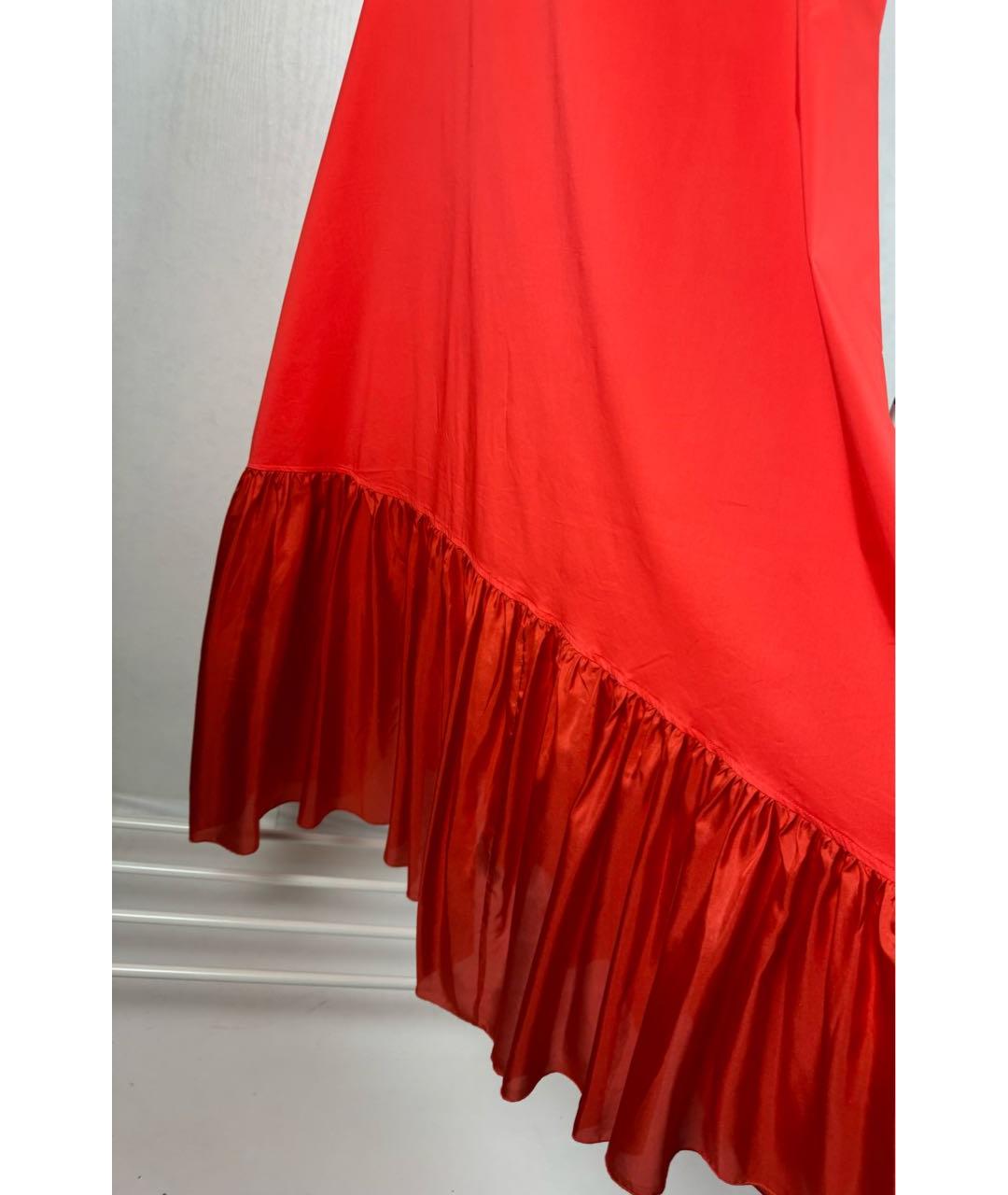 LIVIANA CONTI Красное хлопко-эластановое повседневное платье, фото 7