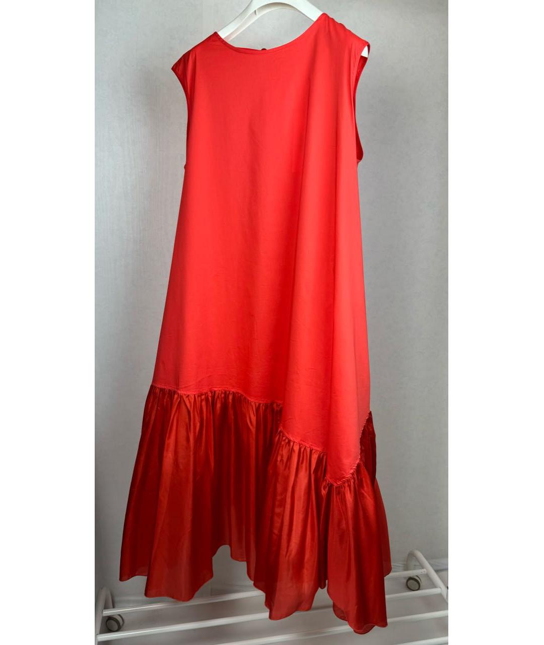 LIVIANA CONTI Красное хлопко-эластановое повседневное платье, фото 9
