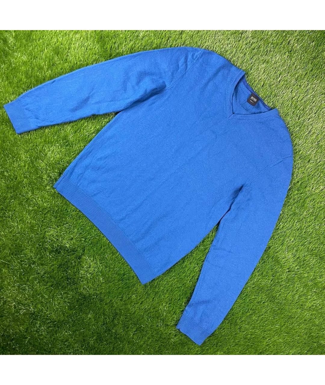 HUGO BOSS Синий шерстяной джемпер / свитер, фото 7