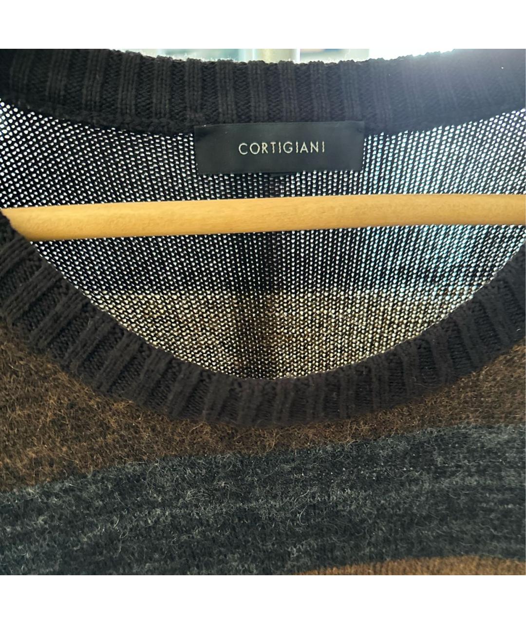 CORTIGIANI Коричневый шерстяной джемпер / свитер, фото 3